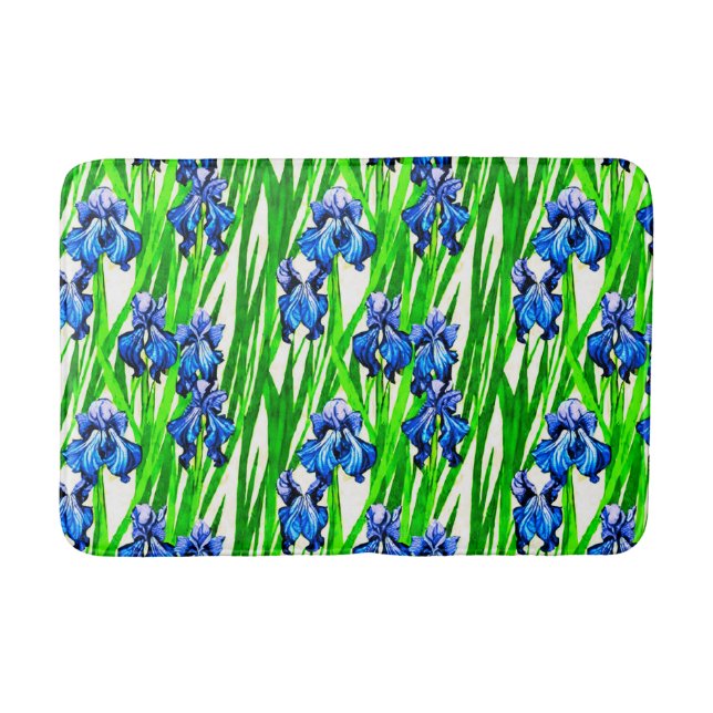 Alfombrilla De Baño Patrón de color azul Iris (Anverso)