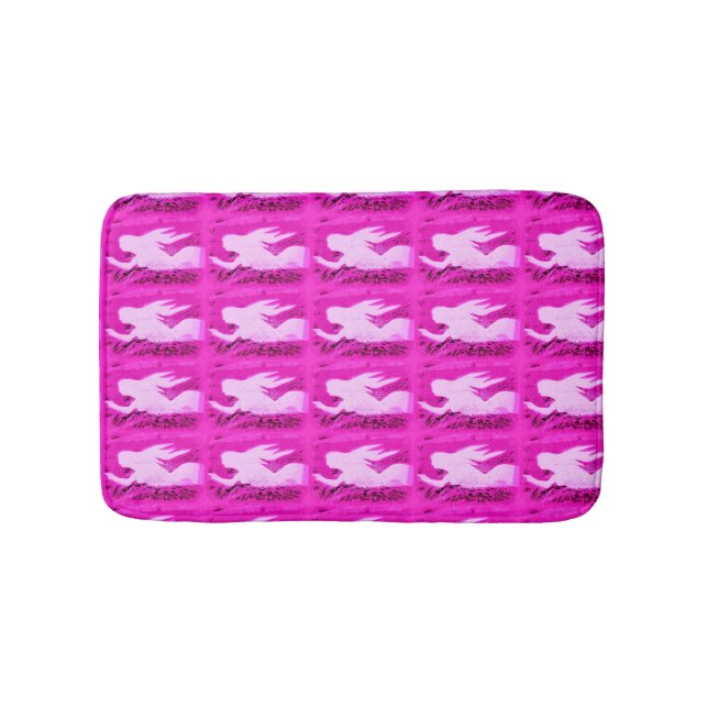 Alfombrilla De Baño patrón de comadronas rosadas (Anverso)