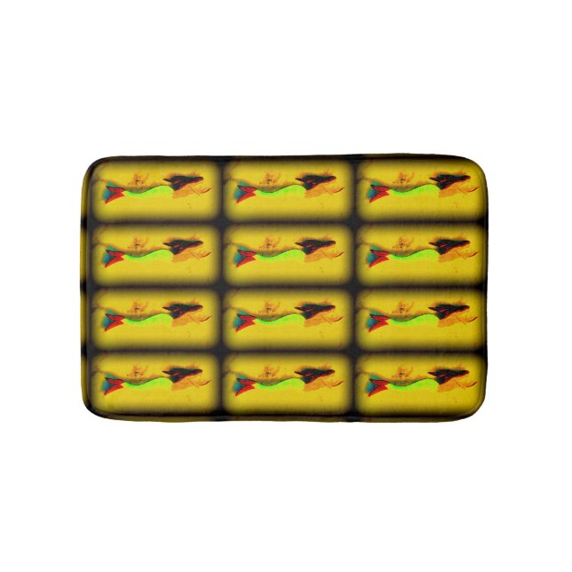 Alfombrilla De Baño patrón de compresas verdes (Anverso)