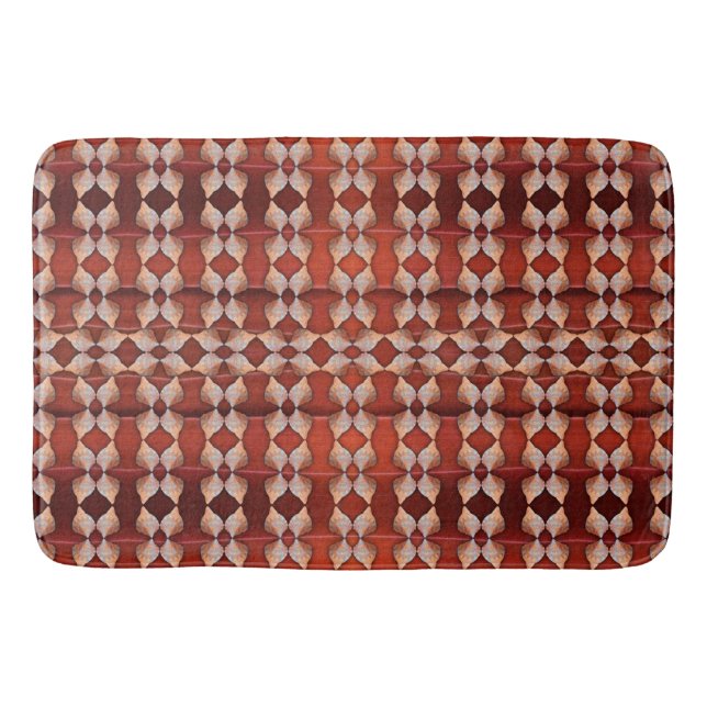 Alfombrilla De Baño Patrón de concha marina, rojo (Anverso)