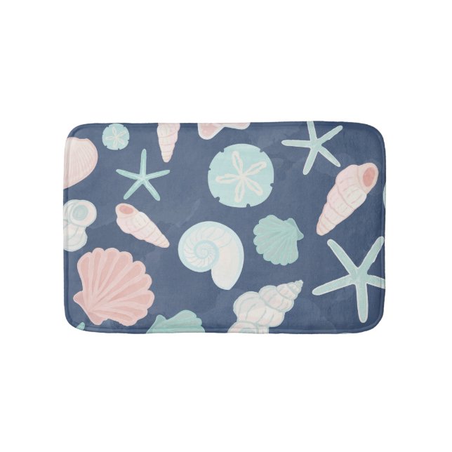 Alfombrilla De Baño patrón de conchas de mar (Anverso)
