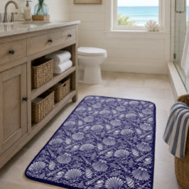 Alfombrilla De Baño Patrón de conchas de playa costera vintage