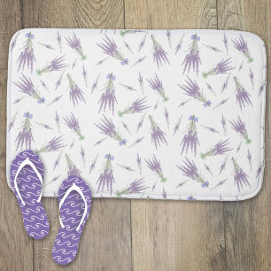 Alfombrilla De Baño Patrón de conjuntos de flores de lavanda seca