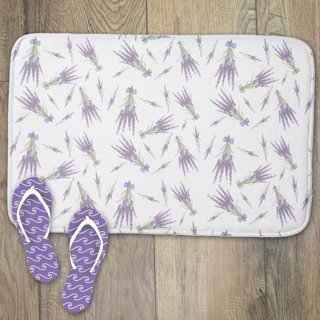 Alfombrilla De Baño Patrón de conjuntos de flores de lavanda seca (Subido por el creador)