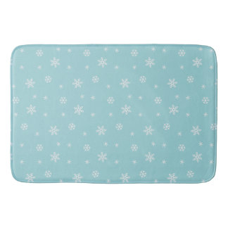 Alfombrilla De Baño Patrón de copo de nieve cian de fiesta