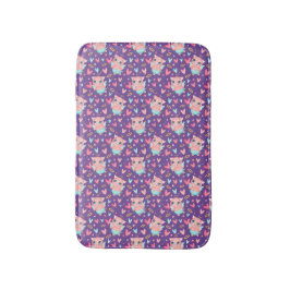 Alfombrilla De Baño Patrón de corazón blanco cúpido de cerdo