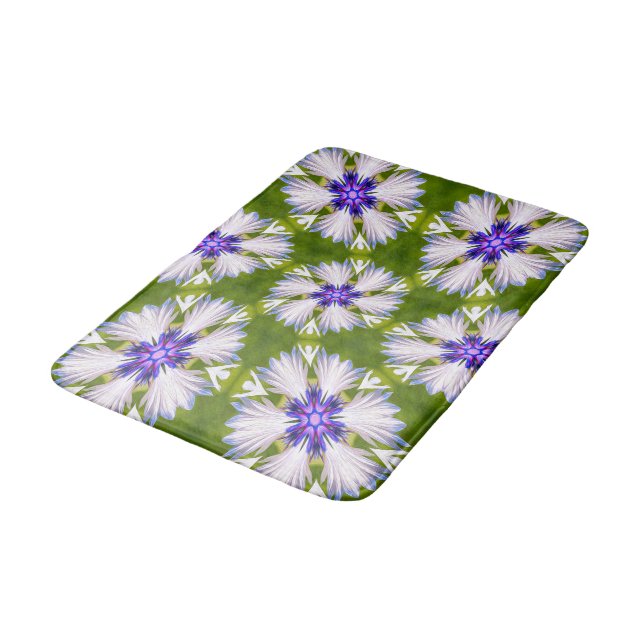 Alfombrilla De Baño Patrón de cornflores blancas (Angular)