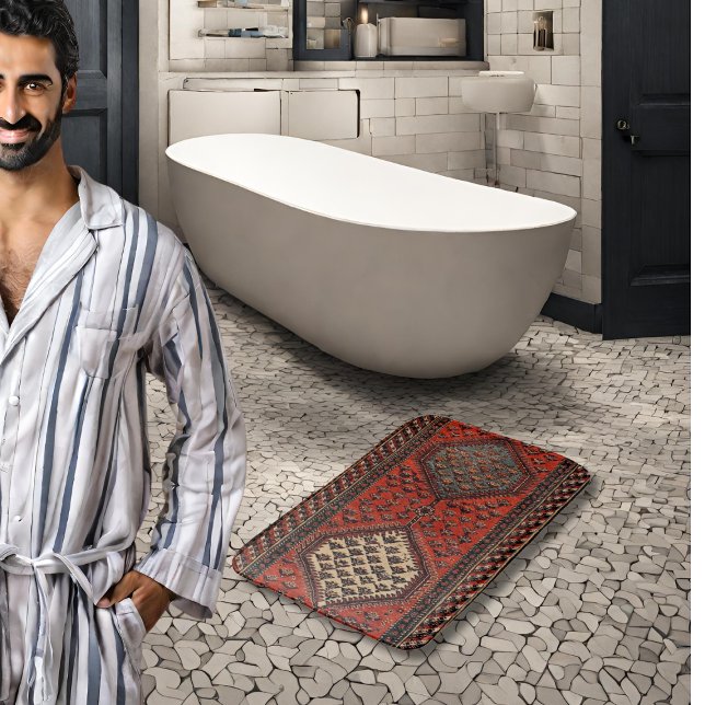 Alfombrilla De Baño Patrón de corredor rojo oriental (Subido por el creador)