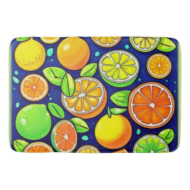Alfombrilla De Baño Patrón de corte de cítricos fresco