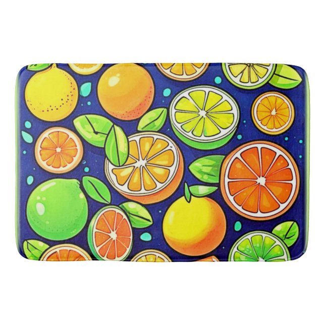 Alfombrilla De Baño Patrón de corte de cítricos fresco (Anverso)
