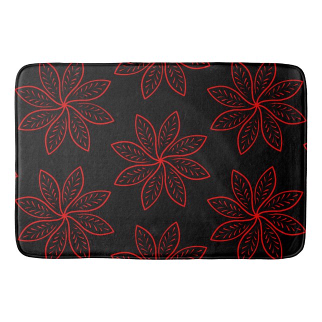 Alfombrilla De Baño Patrón de Crimson en negro (Anverso)