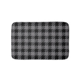 Alfombrilla De Baño Patrón de cuadros negro y gris
