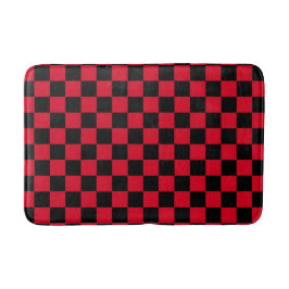 Alfombrilla De Baño Patrón de cuadros rojos y negros