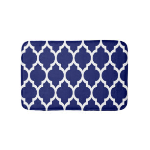 Alfombrilla De Baño Patrón de Cuartel Azul Blanco de la Marina Marroqu