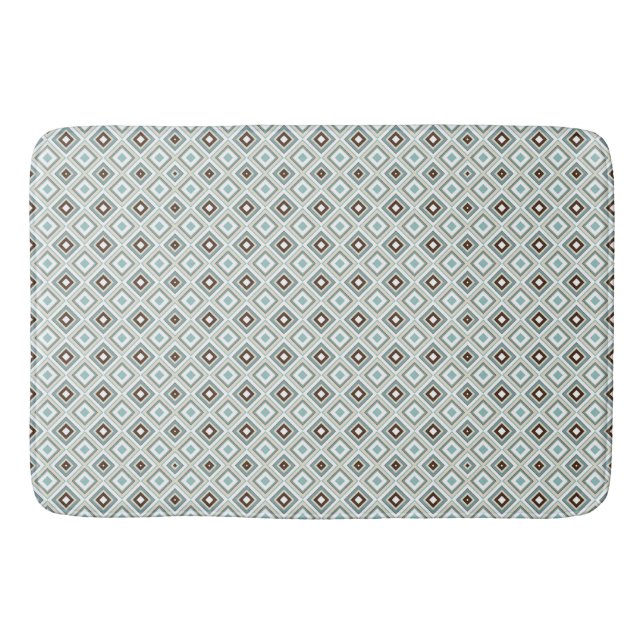 Alfombrilla De Baño Patrón de diamante geométrico retro (Anverso)