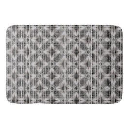 Alfombrilla De Baño Patrón de diamante negro, blanco y gris