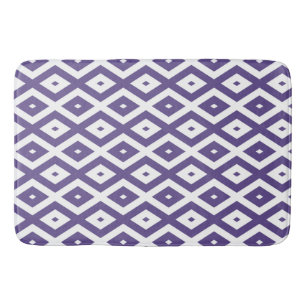 Alfombrilla De Baño Patrón de diamante ultravioleta y blanco