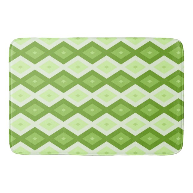 Alfombrilla De Baño Patrón de diamante verde de Chartreuse (Anverso)