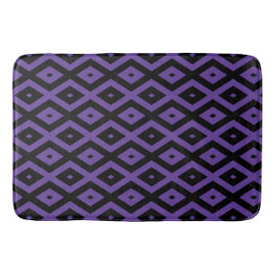 Alfombrilla De Baño Patrón de diamante violento y negro