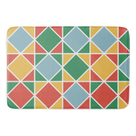 Alfombrilla De Baño Patrón de diamantes de época de los años 50 amaril