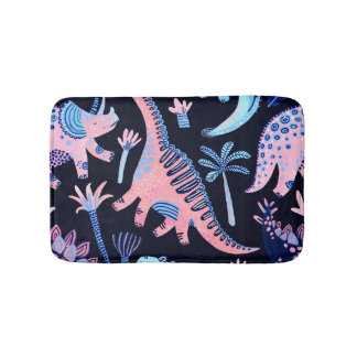 Alfombrilla De Baño Patrón de dinosaurios personalizados.
