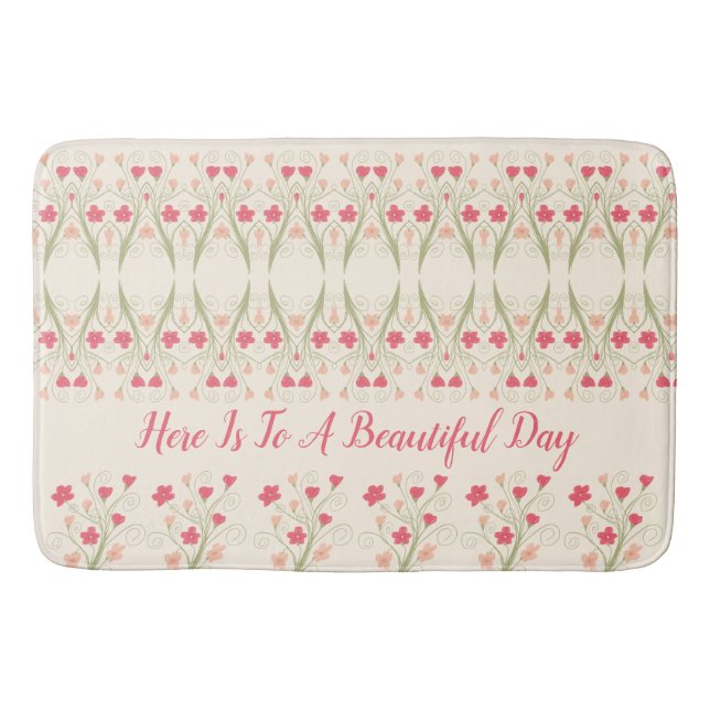 Alfombrilla De Baño Patrón de diseño floral (Anverso)