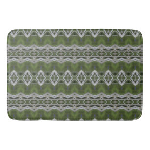 Alfombrilla De Baño Patrón de diseño gris y verde de gran mástil de ba