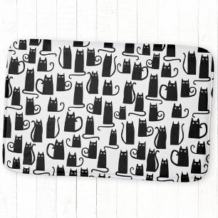 Alfombrilla De Baño Patrón de diversión de gato negro