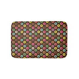 Alfombrilla De Baño Patrón De Donut Colorido En Chocolate