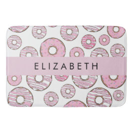 Alfombrilla De Baño Patrón De Donuts, Donuts Rosados, Gritos, Su Nombr