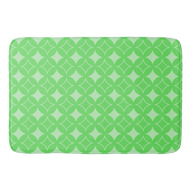 Alfombrilla De Baño Patrón de envío verde limón (Anverso)
