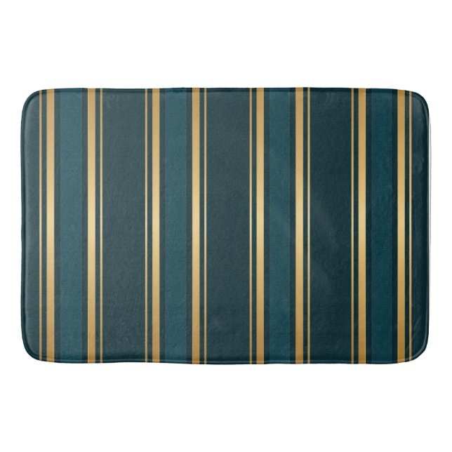 Alfombrilla De Baño Patrón de envoltura de regalo de lujo azul verde d (Anverso)
