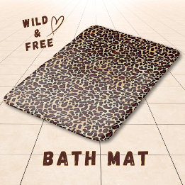 Alfombrilla De Baño Patrón de estampado de leopardo en negrita Marrón