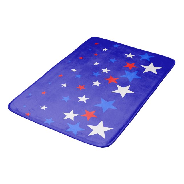 Alfombrilla De Baño Patrón de estrellas azul, rojo y blanco (Angular)