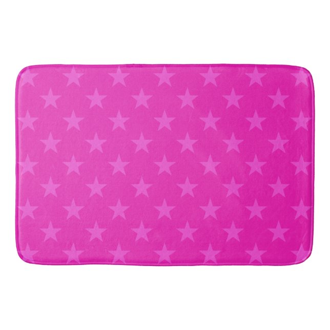Alfombrilla De Baño Patrón de estrellas rosadas (Anverso)