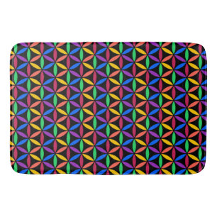 Alfombrilla De Baño Patrón de flor arco iris