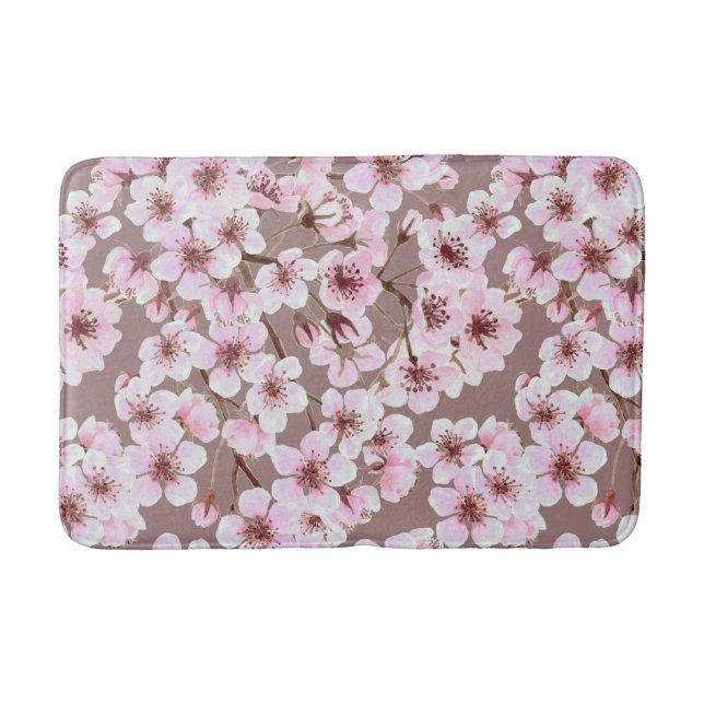 Alfombrilla De Baño patrón de flor de cerezo (Anverso)