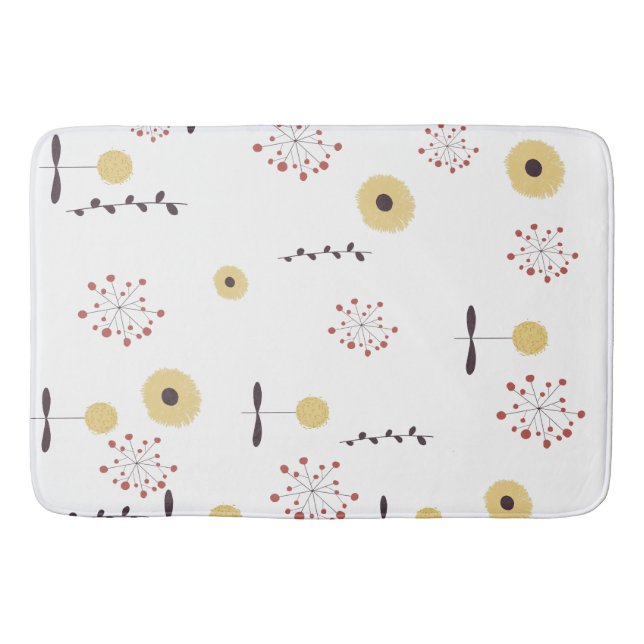 Alfombrilla De Baño Patrón de flor silvestre Boho (Anverso)