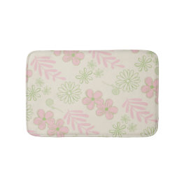 Alfombrilla De Baño Patrón de flor verde rosado retro Y2K 70