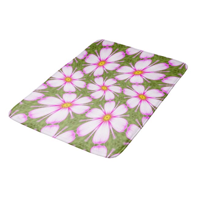 Alfombrilla De Baño Patrón de flores de cosmos (Angular)