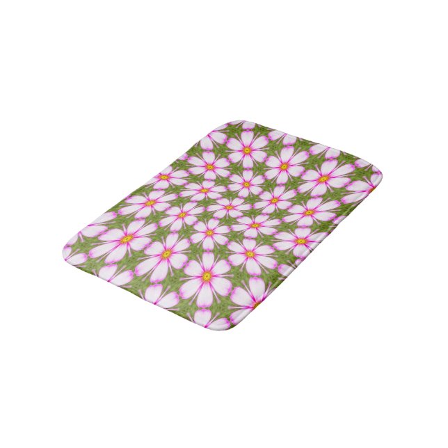 Alfombrilla De Baño Patrón de flores de cosmos (Angular)
