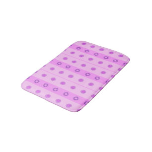 Alfombrilla De Baño Patrón de flores rosadas y moradas pequeñas