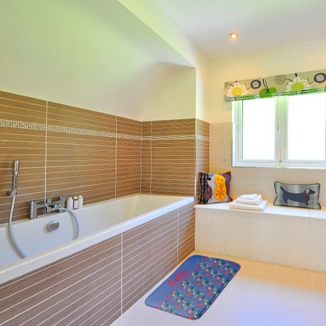 Alfombrilla De Baño Patrón de flores silvestres azul amapola (Subido por el creador)