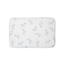 Alfombrilla De Baño Patrón de flores silvestres azules