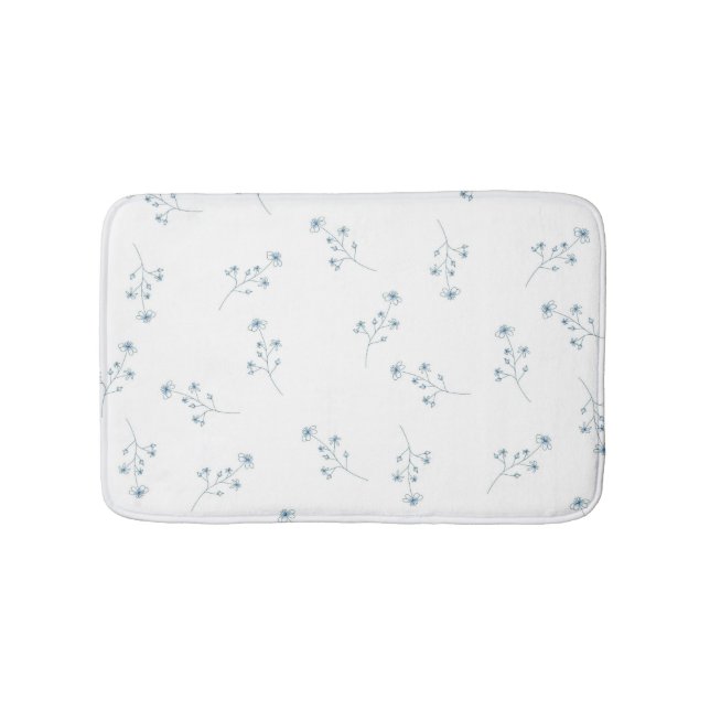 Alfombrilla De Baño Patrón de flores silvestres azules (Anverso)