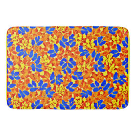 Alfombrilla De Baño Patrón de follaje de ráfaga de color de moda