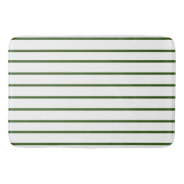 Alfombrilla De Baño Patrón de franja delgada Forest Green