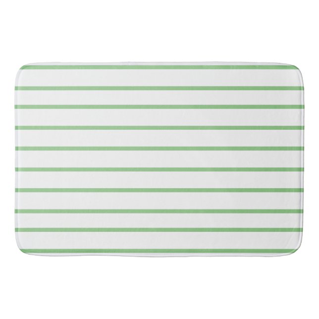 Alfombrilla De Baño Patrón de franja fina sage (Anverso)