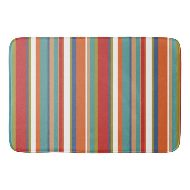 Alfombrilla De Baño Patrón de franja multicolor (Anverso)