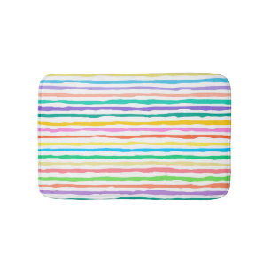 Alfombrilla De Baño Patrón de franjas coloreadas dibujadas a mano